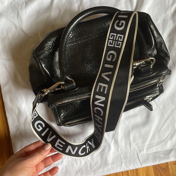 GIVENCHY Black Small Pandora Logo Strap Bag - Picture 9 of 9